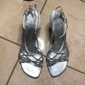Stuart Weitzman silver heels